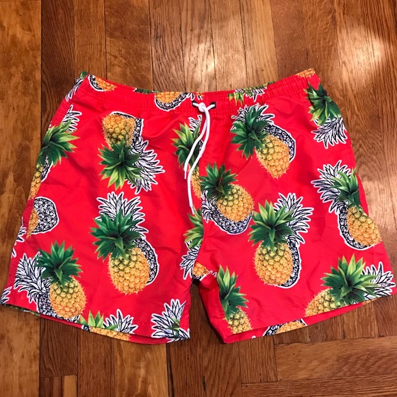 Pineapple Lips Womens Summer Beach Shorts Boardshort Swimming Trunks Linen